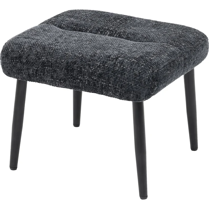MELAYR, Sitzhocker Hocker mit weichem Sitzkissen Stahlbeinen Fußhocker mit Chenille-Stoff, 45 x 41 x 38 cm, Dunkelgrau – Bild 2