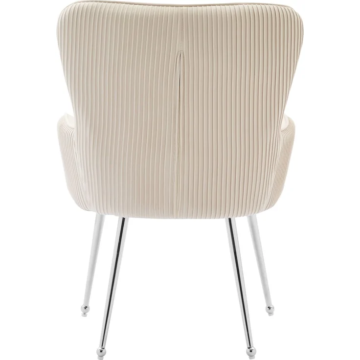2er-Set Samt-Esszimmerstühle mit Armlehnen, beige/silber, 53x57x83 cm – Bild 8