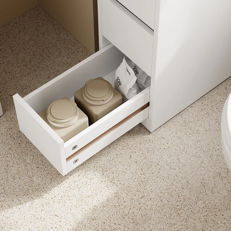 SoBuy BZR54-II-W Badunterschrank, MDF, Lackiert, Weiß, 23 x 82 x 65 cm – Bild 10