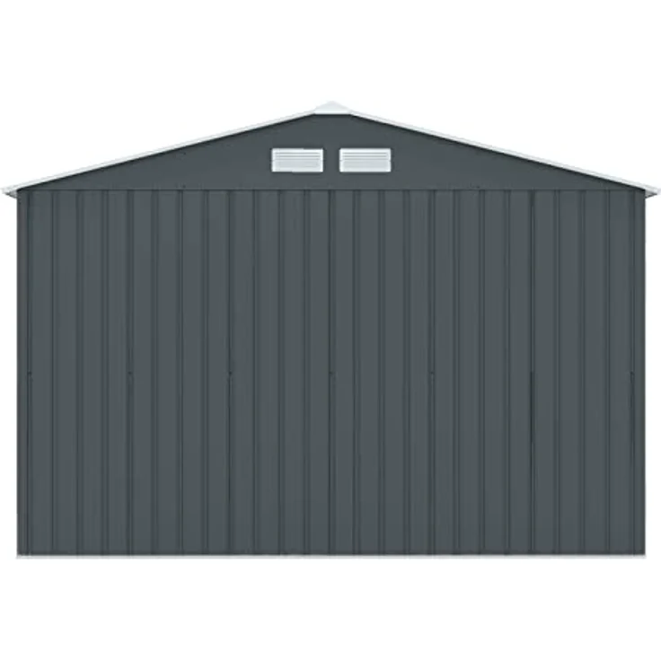 Hattoro XXXL Gerätehaus mit Schiebetüren und Satteldach, Metall anthrazit, 277 x 319 x 192 cm (BxTxH), 15 m³ – Bild 8