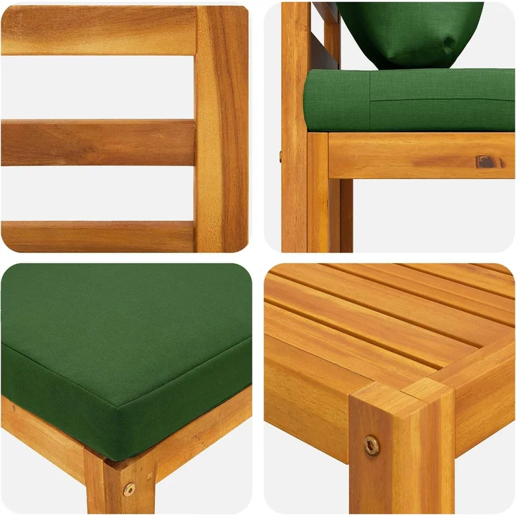 vidaXL Sofa-Set 12 stk. Natur Massivholz Akazie 3417263 – Bild 7