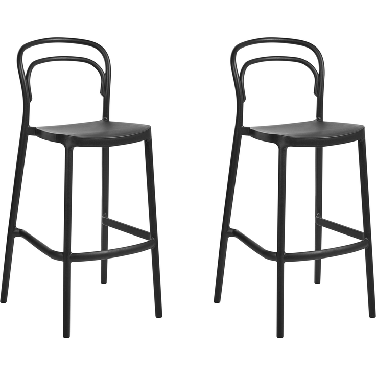 Garten-Barhocker 2er Set PORANO Schwarz