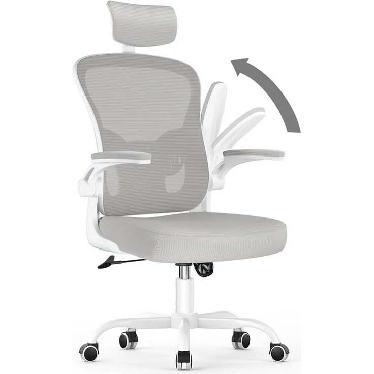 ZAISZE Bürostuhl Ergonomischer Bürostuhl mit Netzbezug und klappbaren Armlehnen (Spar-Set), Einstellbarer für maximale Bewegungsfreiheit – Bild 1