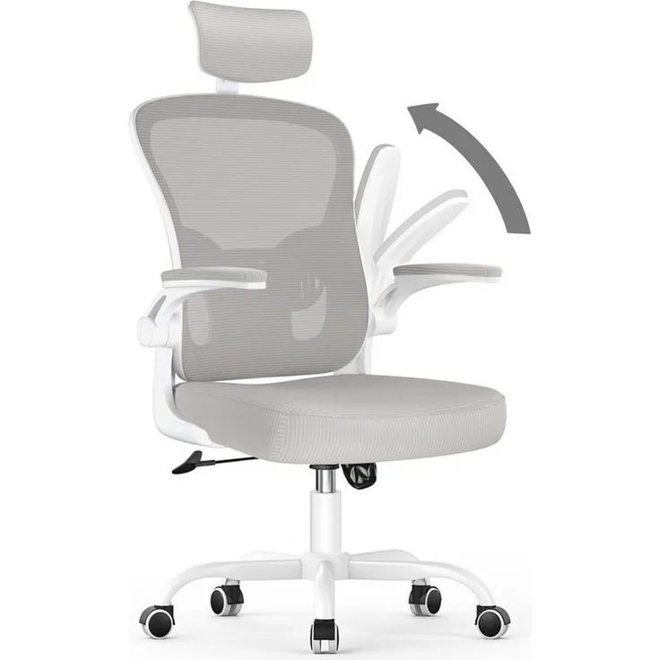 ZAISZE Bürostuhl Ergonomischer Bürostuhl mit Netzbezug und klappbaren Armlehnen (Spar-Set), Einstellbarer für maximale Bewegungsfreiheit