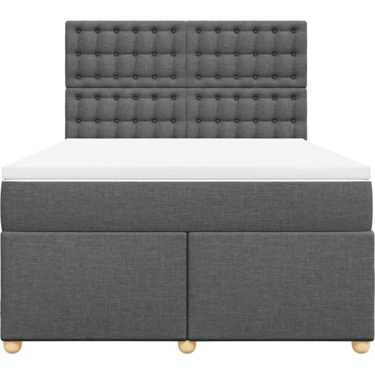 vidaXL Boxspringbett mit Matratze Dunkelgrau 140x190 cm Stoff 3293590 – Bild 6