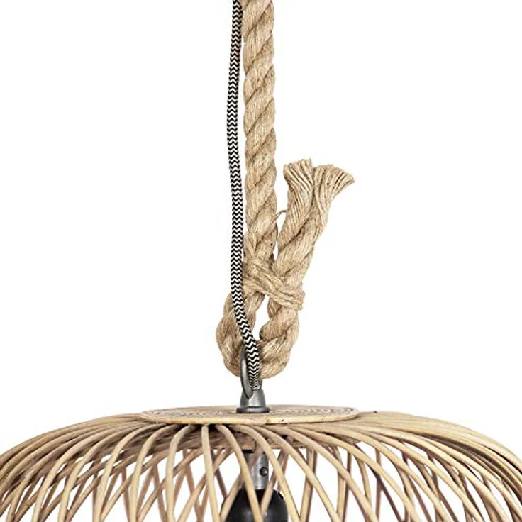 Qazqa Calamus Pendelleuchte, dimmbare Hängeleuchte in Beige, Rund, 40cm für Wohnzimmer – Bild 5