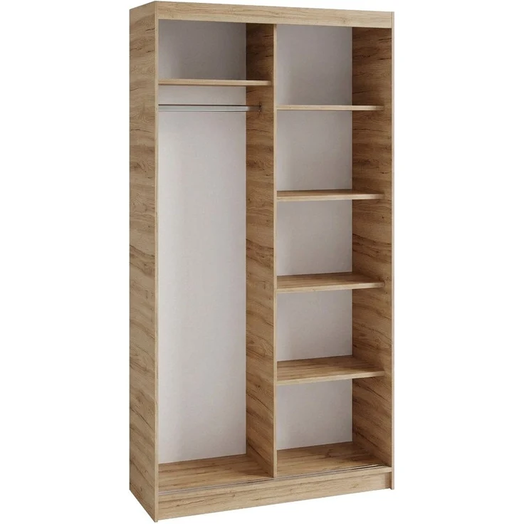 Beautysofa Kleiderschrank Donatello mit Spiegel und Lamellen (mit oder ohne praktischem Schubkasteneinsatz, Höhe: 205 cm) moderner Schiebetürenschrank – Bild 3
