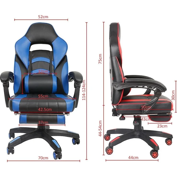 Gamingstuhl Grün/Schwarz Chefsessel Drehstuhl Bürositz Schreibtisch Fußstütze – Bild 5