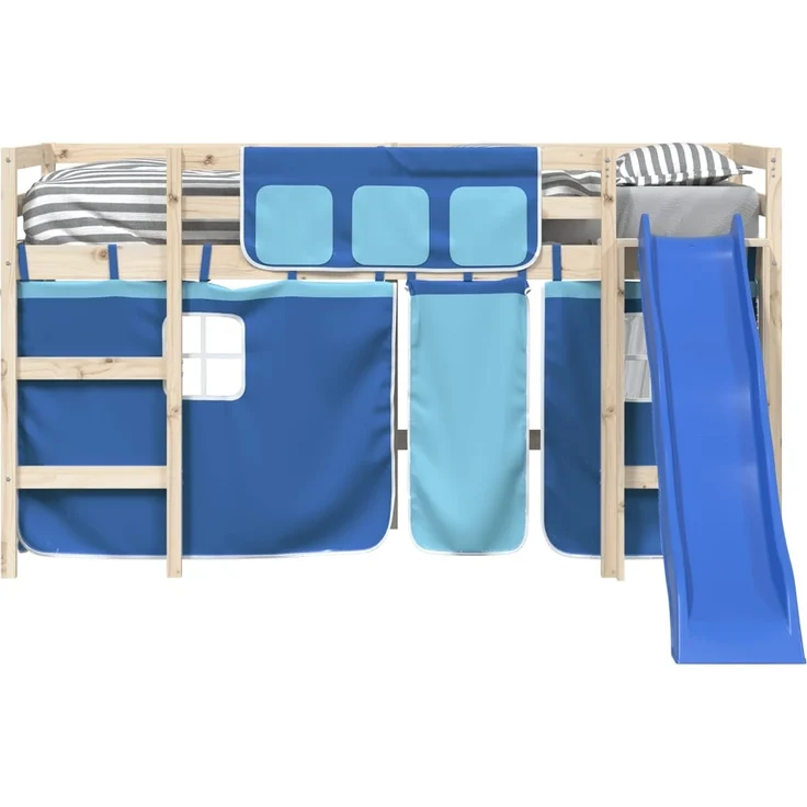 vidaXL Vorhänge für Hochbett Blau Polyester 835914 – Bild 4