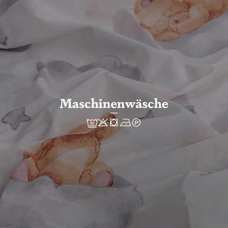 Kinder Betten-Set inkl. Bettwäsche 100x135cm / 40x60cm Bär mit Stern – Bild 6