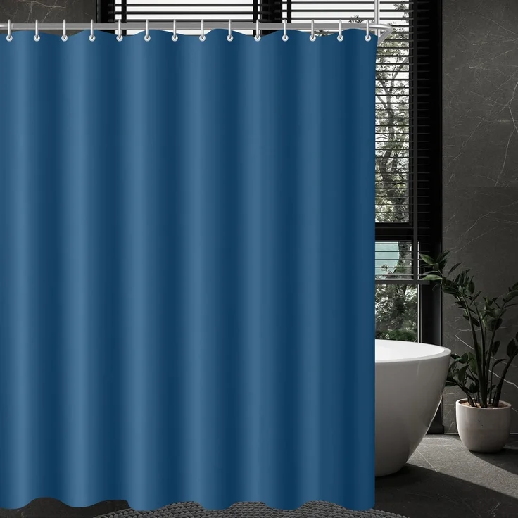 Duschvorhang Polyester Wasserabweisend Dunkelblau 180 x 180 cm – Bild 8
