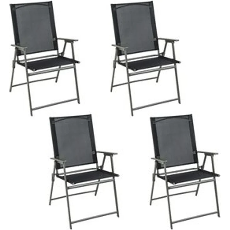 COSTWAY Gartenstuhl Klappstühle (4 St), klappbar mit Armlehnen,150kg – Bild 6
