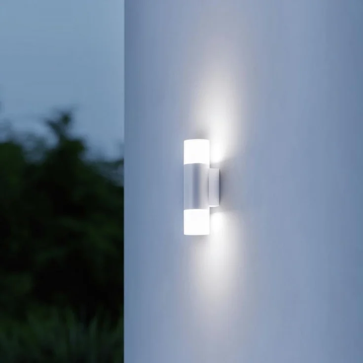 Steinel LED-Außenwandleuchte L 910 S silber, 180°-Infrarot-Bewegungsmelder, max. 12 m, 3000 K warmweiß, Up-/Downlight – Bild 2