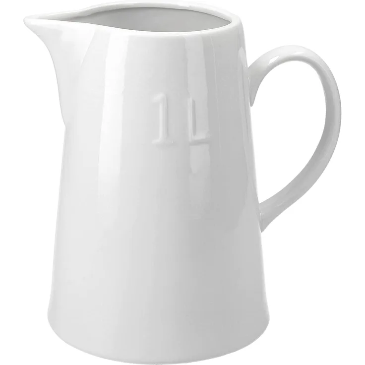 Milchkanne 1 Liter Keramik 18,5x9,5 cm Milchkännchen weiß Getränke servieren Privat Gastronomie