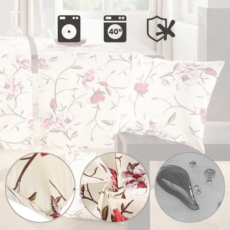 Erwin Müller Kissenbezug Kissenhülle "Magnolie", fleckabweisend Blumen – Bild 3