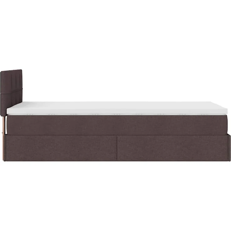 vidaXL Ottoman-Bett mit Matratze Dunkelbraun 100x200 cm Stoff 3311438 – Bild 9