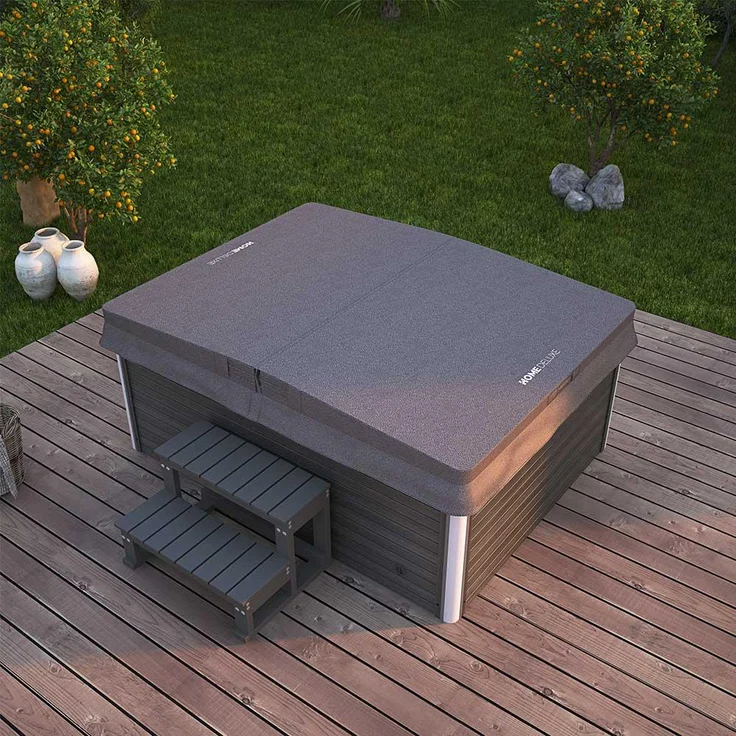 HOME DELUXE Outdoor-Whirlpool 'Stream', 211 x 156 cm, für 3 Personen, mit Treppe & Thermoabdeckung – Bild 6