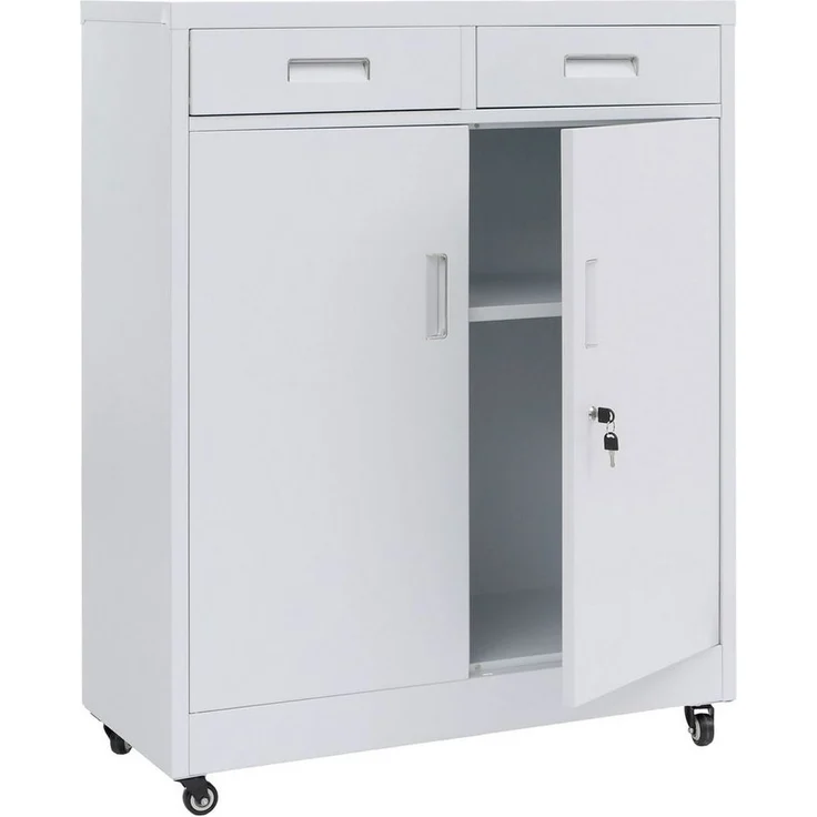 MCW Aktenschrank MCW-O89 Mit zwei Türen und zwei Schubladen, Mit vier Rollen – Bild 1