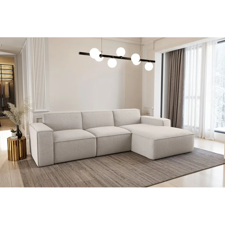 Kaiser Möbel Ecksofa Eckcouch SIENA L-Form, Stoff Poso/Salvador/Maloy/Artico/Velo, Einzelsofa, Bequem, originelles Design, praktisch, viele Farben