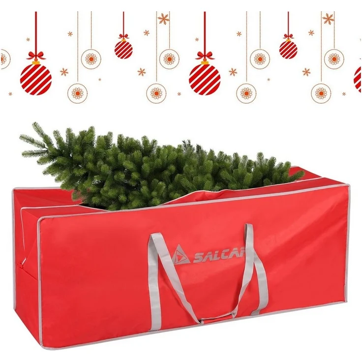 Salcar Künstlicher Weihnachtsbaum Aufbewahrungstasche für Weihnachtsbaum bis zu 240 cm, Transporthülle, 130 x 40 x 50 cm Aufbewahrungstasche, Reißfest, Wasserdicht – Bild 2