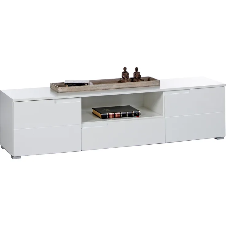 TV-Board >Suzette< in Weiß aus MDF - 165x42x40cm (BxHxT)