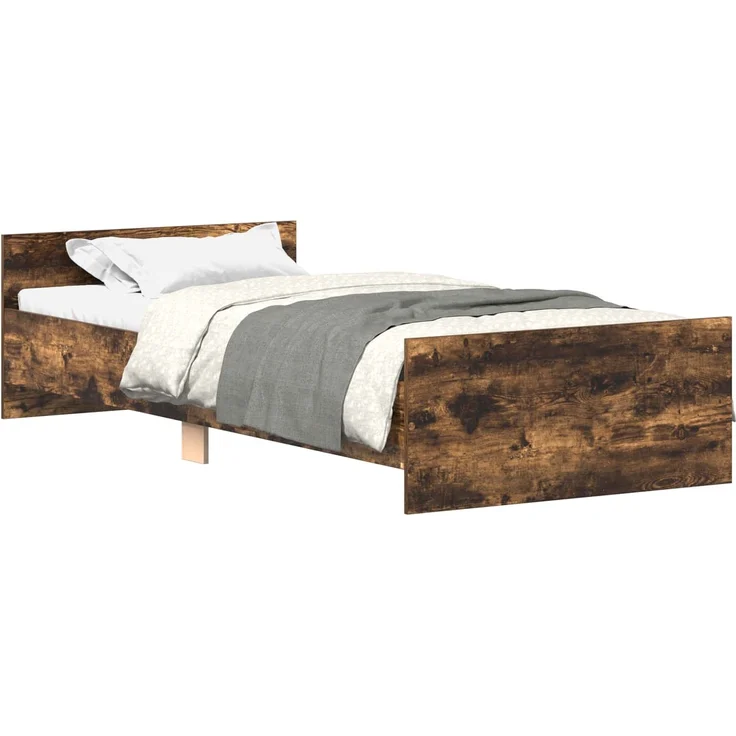 vidaXL Bettgestell mit Kopfteil Geräucherte Eiche 80 x 200 cm 8009029 – Bild 2