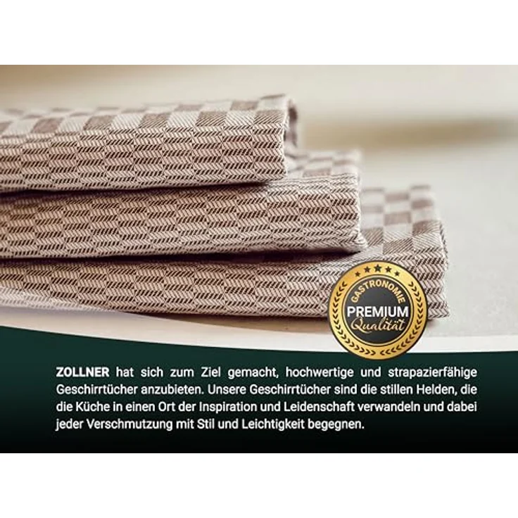 ZOLLNER 20er Set Geschirrtücher Baumwolle in 46x70 cm - super saugstarke und robuste Küchentücher – waschbar bis 60°C – in braun kariert - Gastronomiequalität - Oeko Tex® Zertifiziert – Bild 7