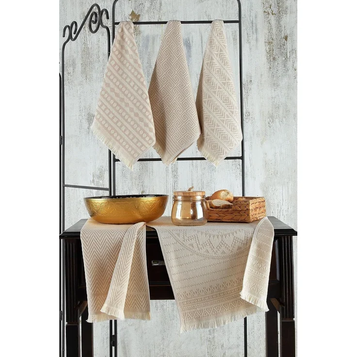 L'Essentiel Maison Handtuch Set Maya, Baumwolle (Set, 5-St), 5-teilige Handtuch-Set 38x65 Maschinenwaschbar, antibakteriell – Bild 3