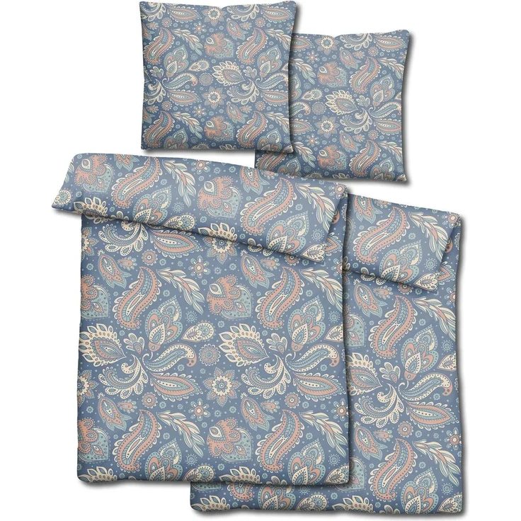 Doppelpack CloudComfort Basic Mikrofaser Bettwäsche paisley 155x220 + 80x80 cm