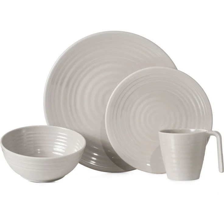 Melamin Camping Geschirr Set 4 Personen I Coffee Design I 16 Teilig I Tafelgeschirr Picknick BBQ Kochgeschirr – Bild 3