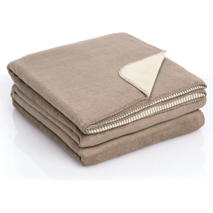 Wohndecke Moon Kuscheldecke Doubleface Baumwollmix ca 220x240cm gekettelter Rand, MOON Heimtextilien, Kuscheldecke – Bild 1