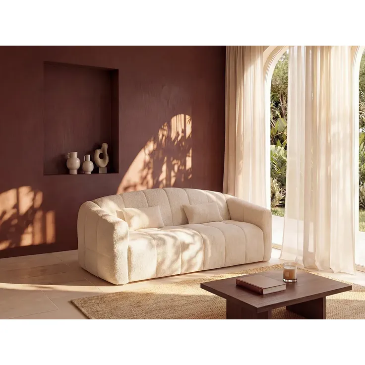 Vente-unique - RETUNA Sofa Stoff Beige - B 208 cm105 cm x H 90 cm x L 220 cm