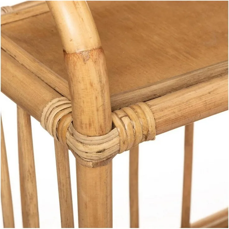 Bücherregal aus Rattan, 2 Ablagen, 60 x 20 x 50 cm