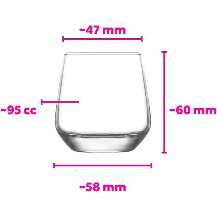 Hermia Concept 'LV-LAL304F' Gläser-Set (6-teilig), Transparent, 4,7 x 4,7 x 6 cm, 95 ml – Bild 3