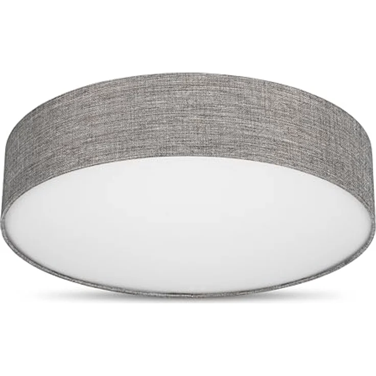 REV Deckenleuchte - Deckenlampe rund 50cm mit Stoff-Lampenschirm im Vintage-Look – ideal für Schlafzimmer & Wohnzimmer, braun-silber – Bild 2