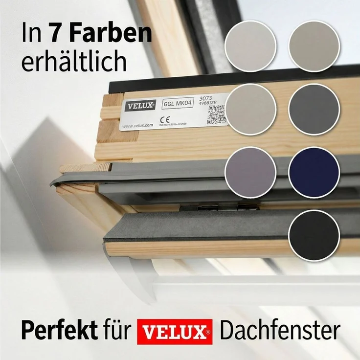 Dachfensterrollo Verdunklungsrollo Schwarz - Verdunklung - Kompatibel mit VELUX U08, Cocoon Home, verdunkelnd, Thermobeschichtet, Einfache Montage, 100% Verdunkelnd, Stufenlos – Bild 3