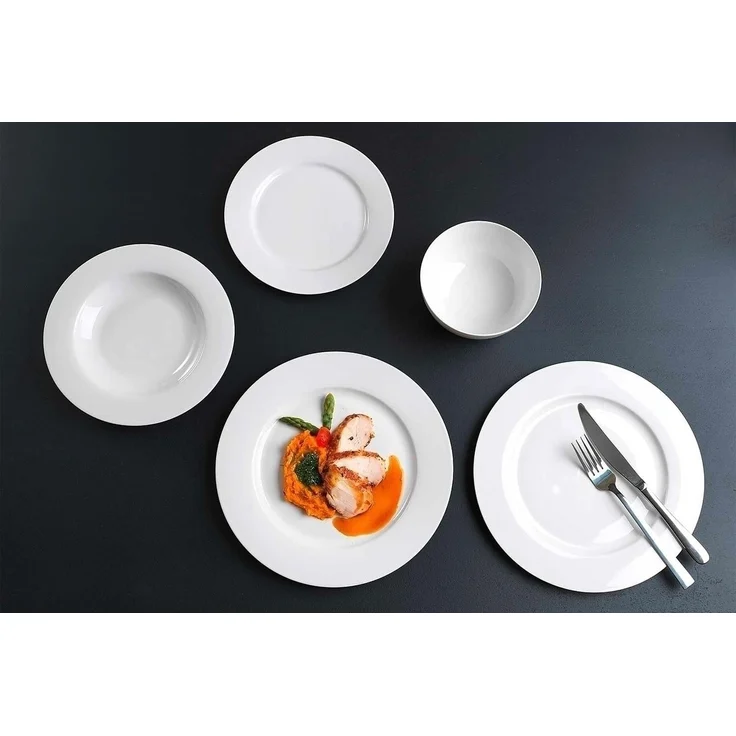 Home4You Dessertteller, 12er Set, Ø 20 cm, Porzellan, Weiß, spülmaschinefest – Bild 7