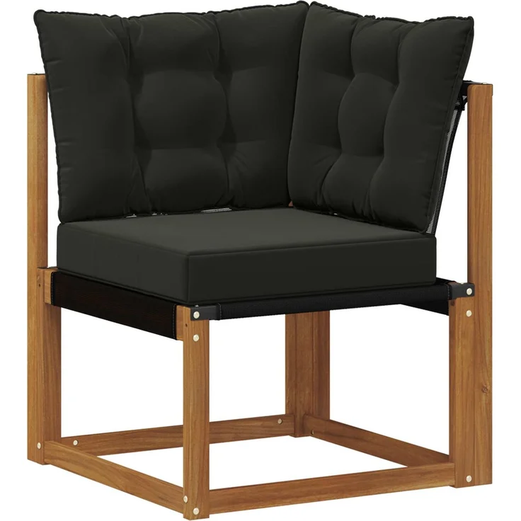 vidaXL Outdoor Ecksofa Massivholz Akazie und Textilene Stoff Natur 900603 – Bild 2