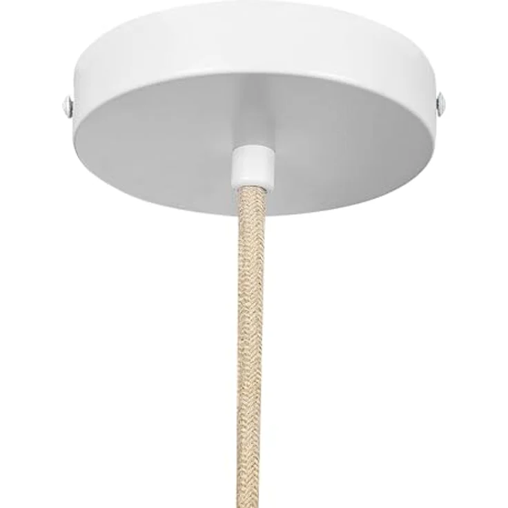 Beliani Hängelampe Beige und Naturfarben Rattan, 1-Flammig in Kegelform, Modern Boho für Wohnzimmer und Esszimmer – Bild 5