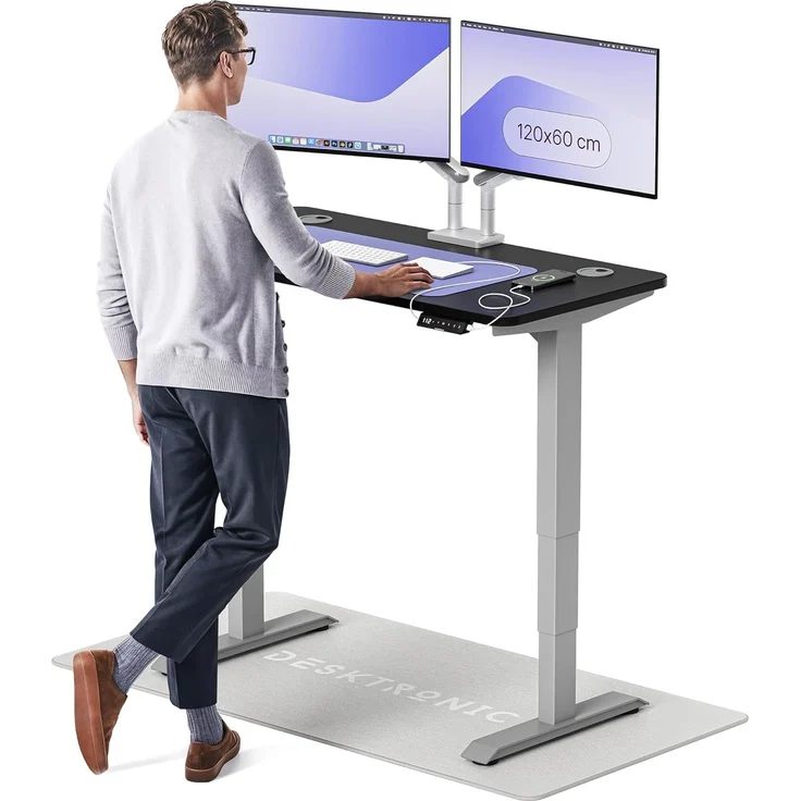 Desktronic HomePro Höhenverstellbarer Schreibtisch 120 × 60 cm – Elektrischer Schreibtisch Mit Zwei Elektrischen Motoren, Touchscreen-Steuerung und Integrierten USB-A- und USB-C-Ladeanschlüssen – Bild 1