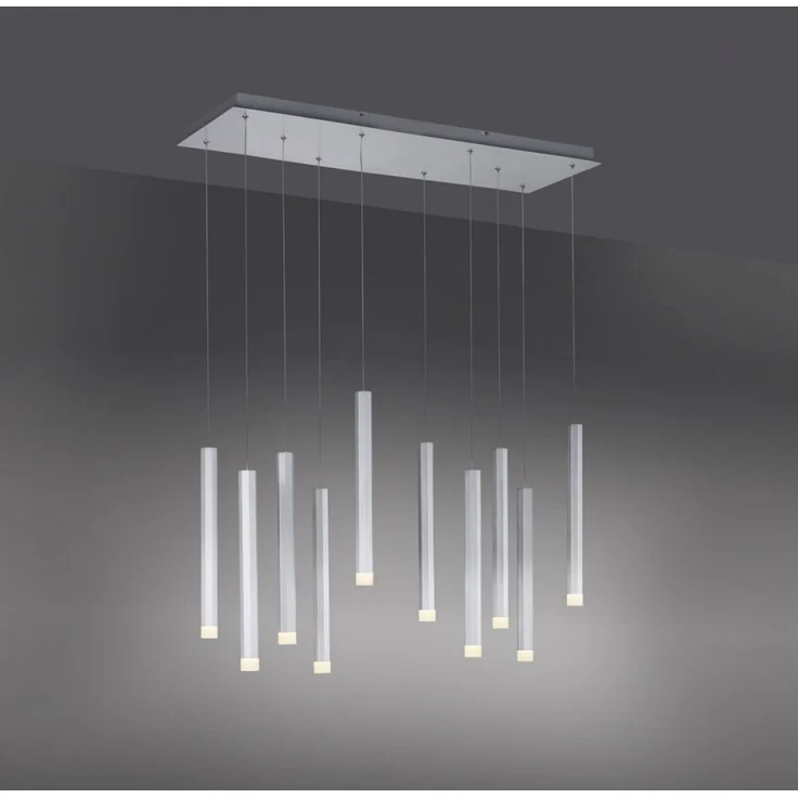 JUST LIGHT 15206-95 BRUNO LED Pendelleuchte 10-flammig alu silber 3000K – Bild 2