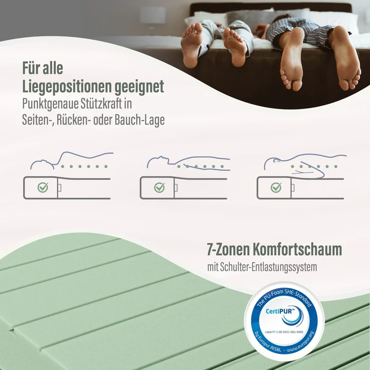 Kaltschaummatratze BeCo Marissa, 18 cm Komforthöhe, Made in Germany Größe 100 x 200 cm Härtegrad H3 (80 kg - 120 kg) – Bild 7