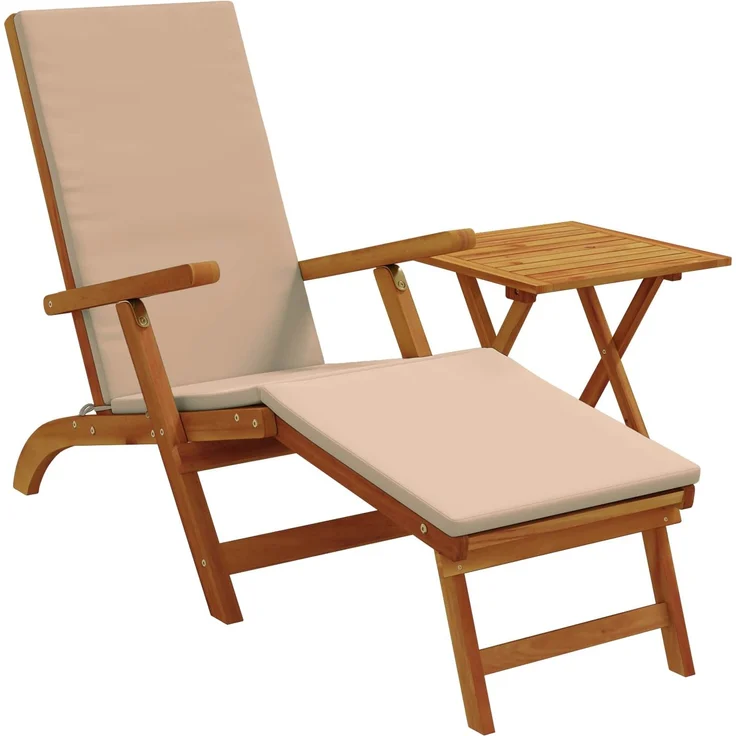 vidaXL Liegestuhl zum Verstellen und Klappen 2 pcs Taupe 3415405 – Bild 2