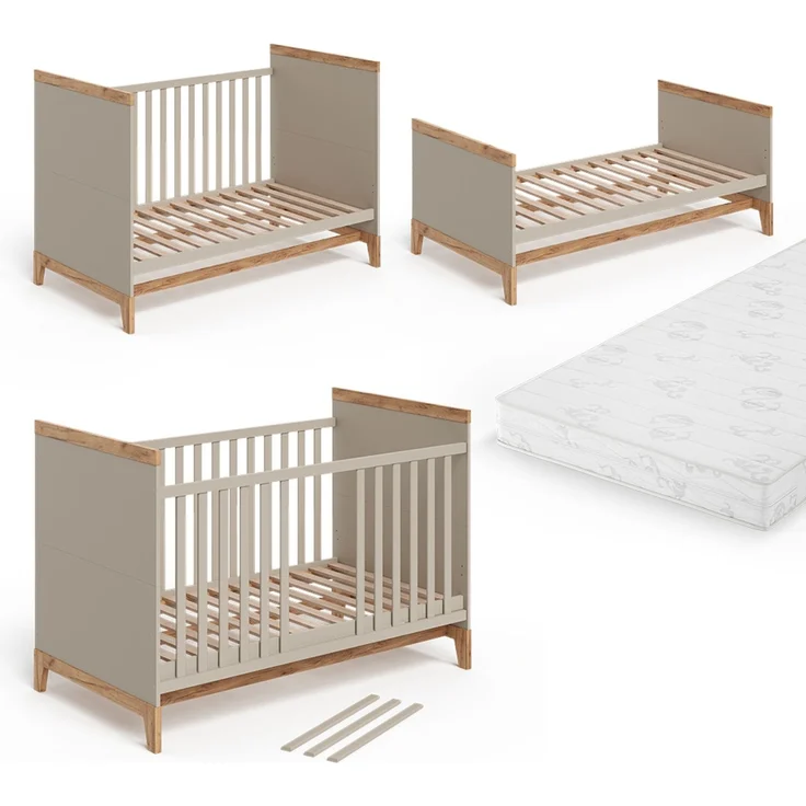 Babybett Malia Cashmere/Artisan 70x140 cm mit Matratze Vitalispa – Bild 5