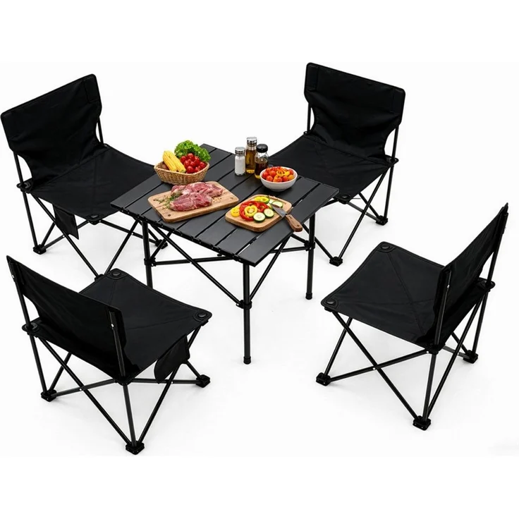 Youyijia Klapptisch Outdoor Klapptisch Stuhl Set für Camping & Picknick Tragbares Metall – Bild 1