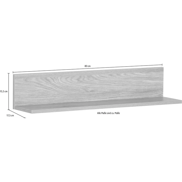Schildmeyer Elma Regal 158221 Eiche hell Dekor, 80 x 17,3 x 15,7 cm – Bild 3