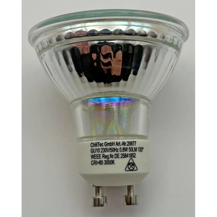 LED Strahler GU10 "H10 SMD" 15 SMD LEDs3000k, 50lm, 120°, 230V/0,8W, warmweiß – Bild 6