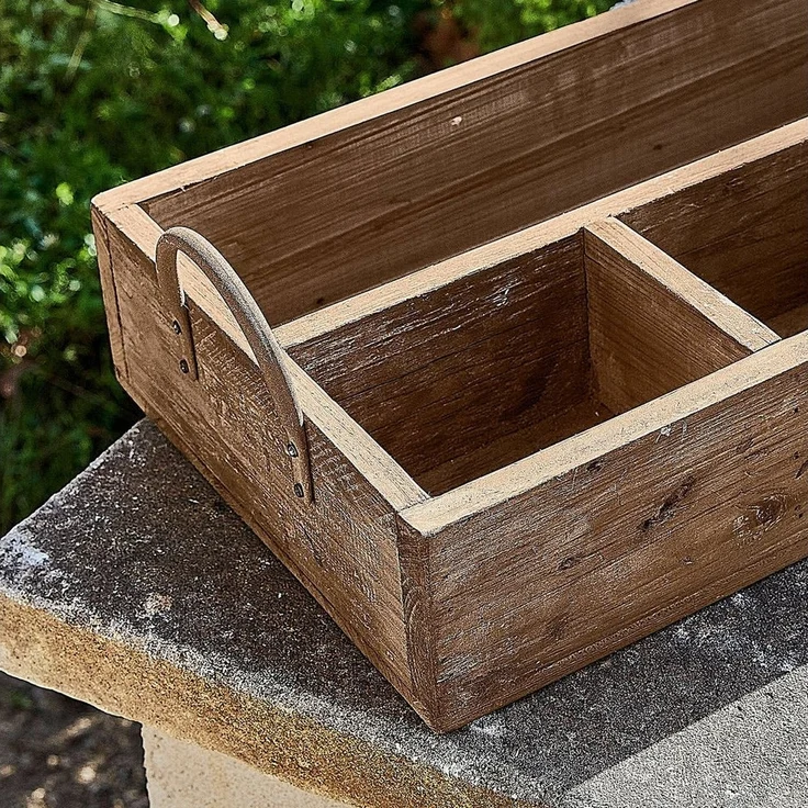 Mirabeau Tablett Tablett Jixel braun, Wiederaufbereitetes Tannenholz, Griffe: Eisen – Bild 3