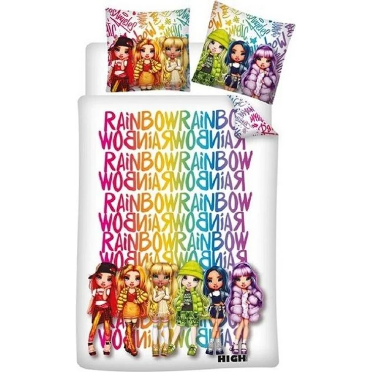 Rainbow High Bettwäsche-Set Poly-Baumwolle Decke & Kissenbezug 140x200 + 65x65 cm – Bild 1