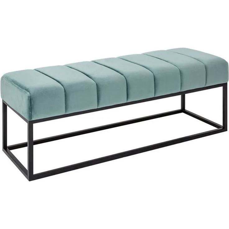 riess-ambiente Sitzbank PETIT BEAUTÉ 110cm mint / schwarz · Flurbank mit Samt-Bezug (Einzelartikel, 1-St), Wohnzimmer · Metall · Schlafzimmer · Sitzkomfort · Modern Design